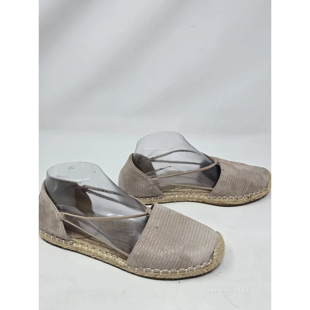 Eileen Fisher Vanilla Printed Suede Lee Espadrille Flats Shoes Size 8